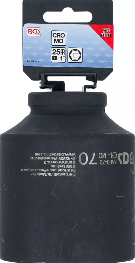 IMPACT SOCKET HEXAGON, DEEP | 25 MM (1") DRIVE | 70 MM (5500-70)