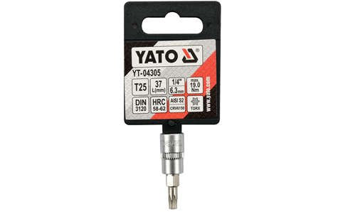 SOCKET BIT TORX 1/4" T25 L37MM (YT-04305)