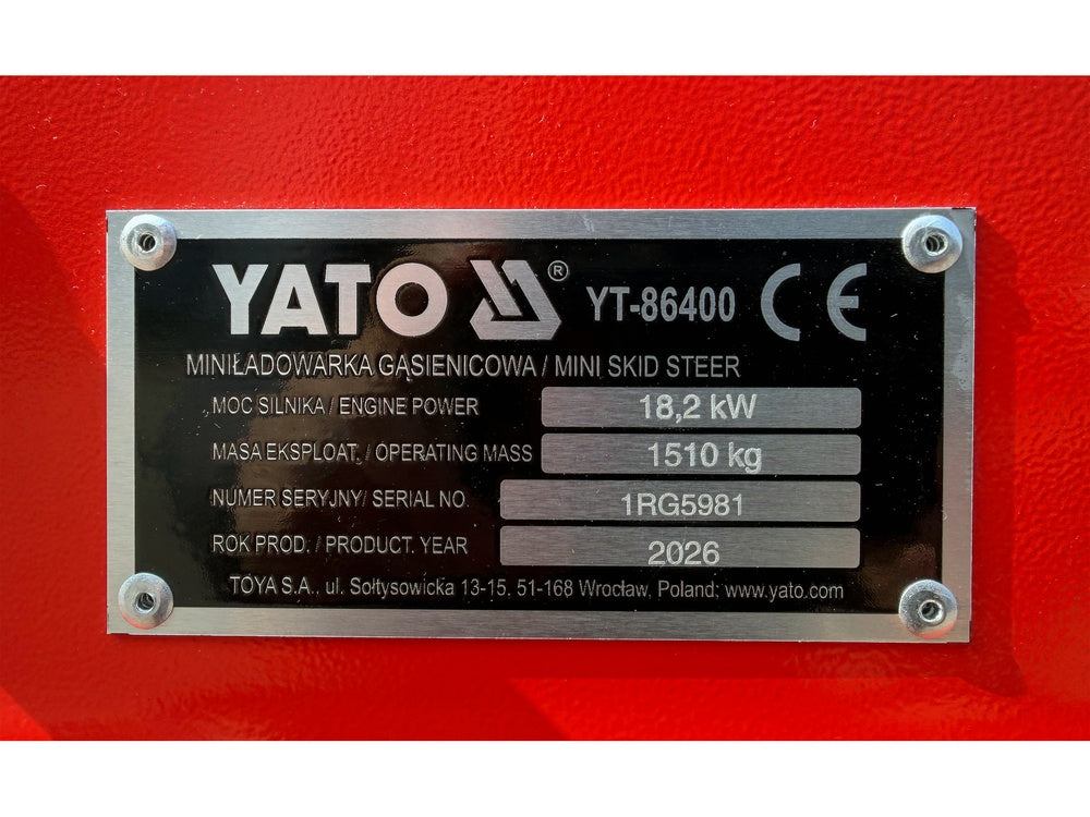TRACKED MINI SKID STEER LOADER DIESEL YATO 24.7 HP / 650 KG (YT-86400)