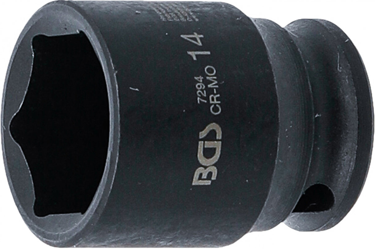 IMPACT SOCKET, HEXAGON | 6.3 MM (1/4") DRIVE | 14 MM (7294)