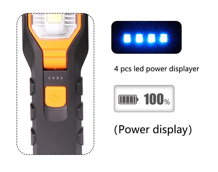 WORK LAMP RECHARGEABLE | 5W COB LED | USB | 280+80 LM | WITH MAGNETIC GRABBER (YD-6302B)