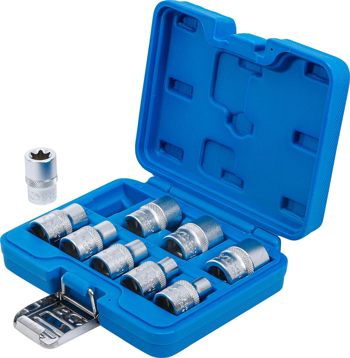 SOCKET SET, E-TYPE | 12.5 MM (1/2") DRIVE | E10 - E24 | 9 PCS. (6425)