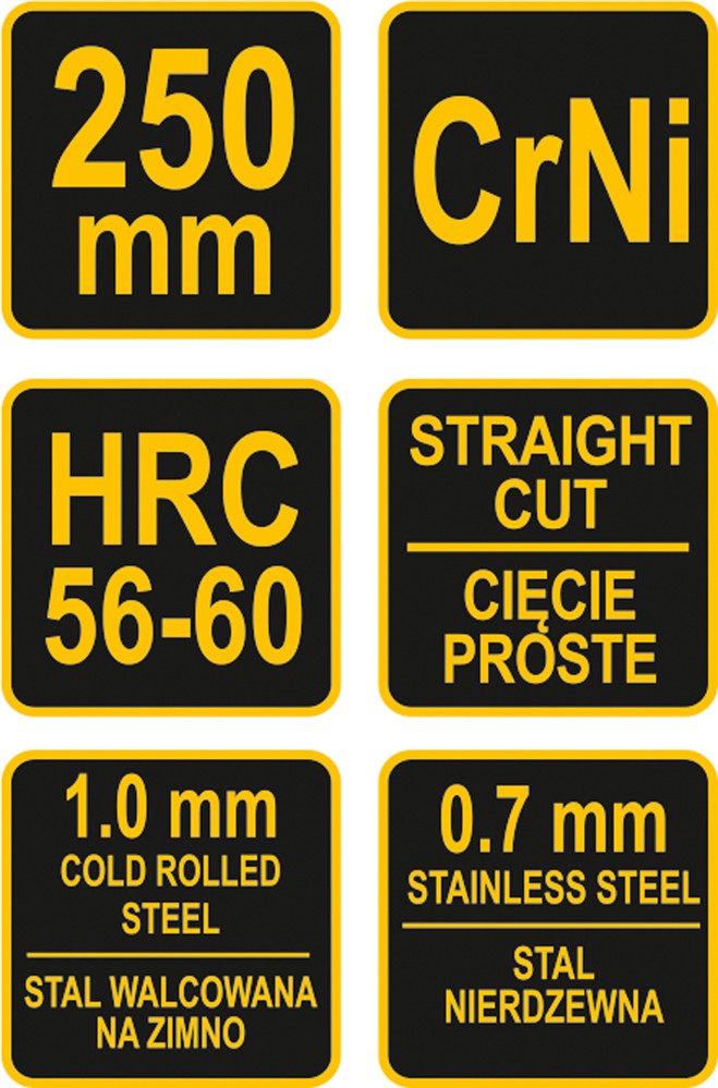 TIN SNIPS STRAIGHT CR-NI 2-COLOUR HANDLE (48082)
