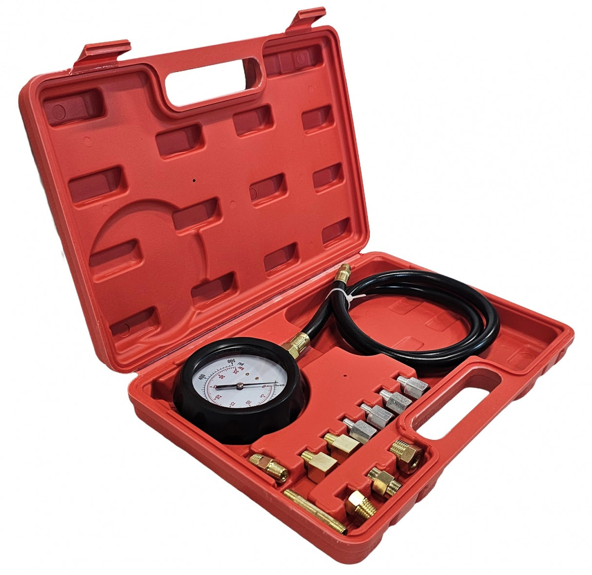 OIL PRESSURE GAUGE WITH ADAPTERS | 0-500 PSI | LONG HOSE (57675V)