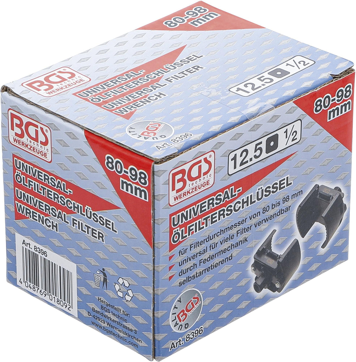 UNIVERSAL OIL FILTER WRENCH | 12.5 MM (1/2") DRIVE | Ø 80 - 98 MM (8396)