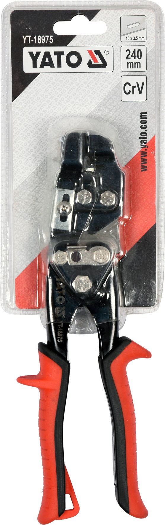 SHEET METAL PLIERS | FOR CUTTING OPENINGS 15 X 3.5 MM | 240 MM (YT-18975)