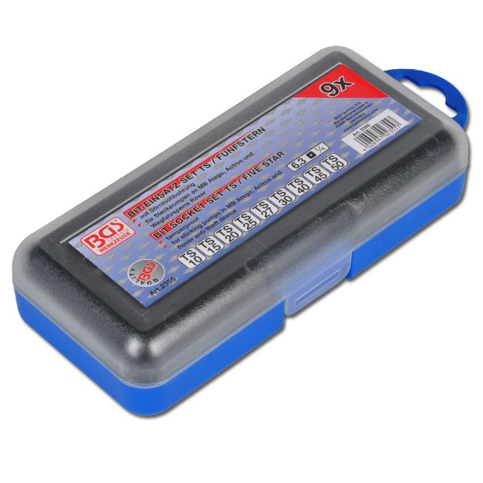 BIT SOCKET | 6.3 MM (1/4") DRIVE | TS-STAR TAMPERPROOF (FOR TORX PLUS) | 9 PCS. (2355)