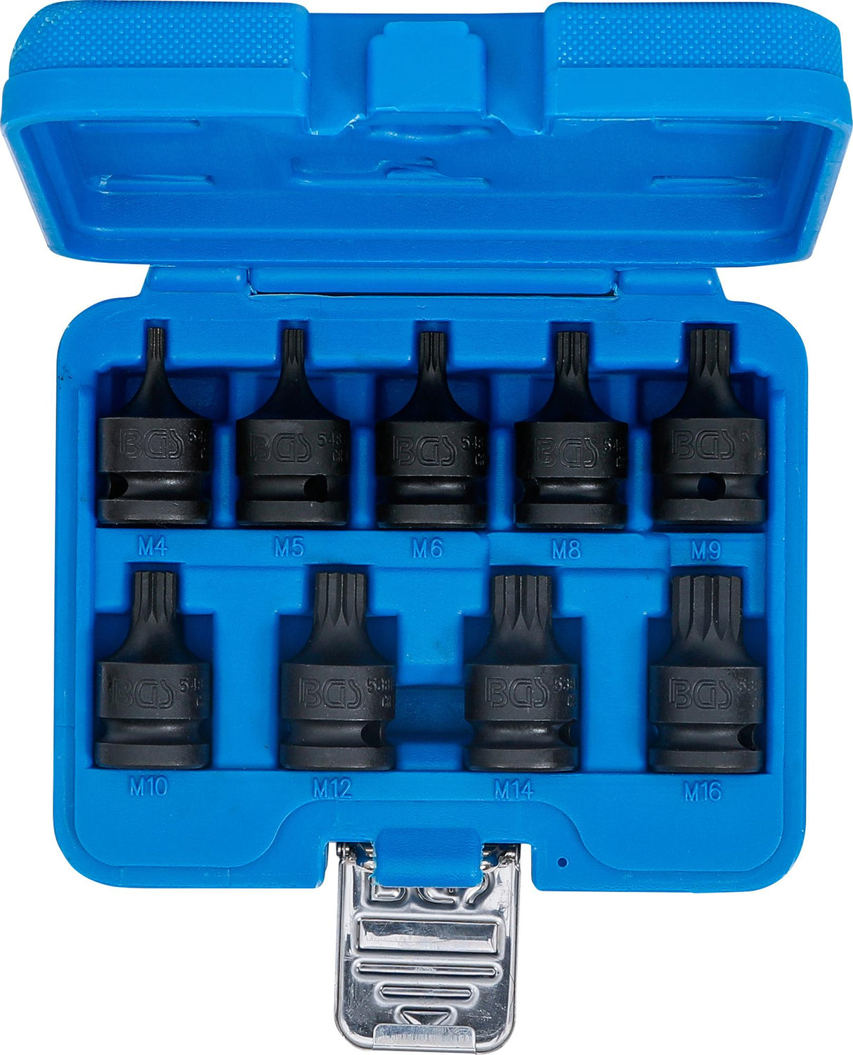 IMPACT BIT SOCKET SET | 12.5 MM (1/2") DRIVE | SPLINE (FOR XZN) M4 - M16 | 9 PCS. (5487)