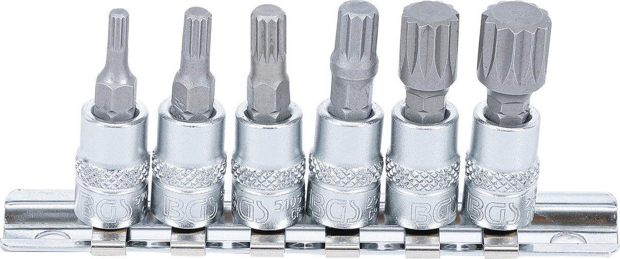 BIT SOCKET | 6.3 MM (1/4") DRIVE | SPLINE (FOR XZN) M4 - M12 | 6 PCS. (2162)
