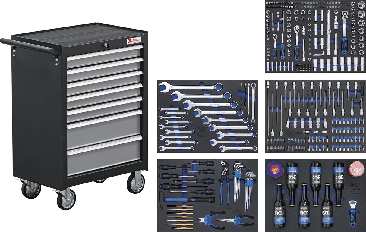 TOOL CABINET WITH CASTERS | 7 DRAWERS | WITH 354 TOOLS (4209)