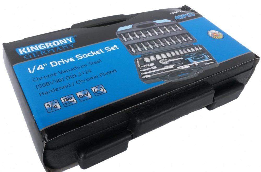 SOCKET SET WITH RATCHET 1/4", 46 PCS. (KR141046)