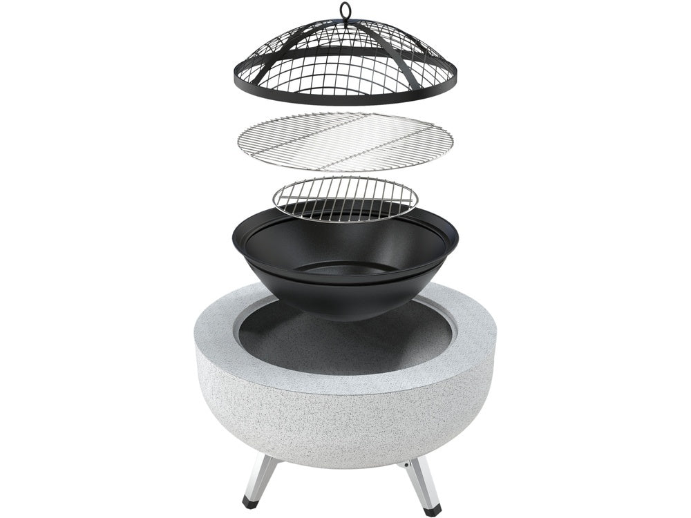 STEEL FIRE PIT 3IN1 WITH GRID 43.5CM (99718)