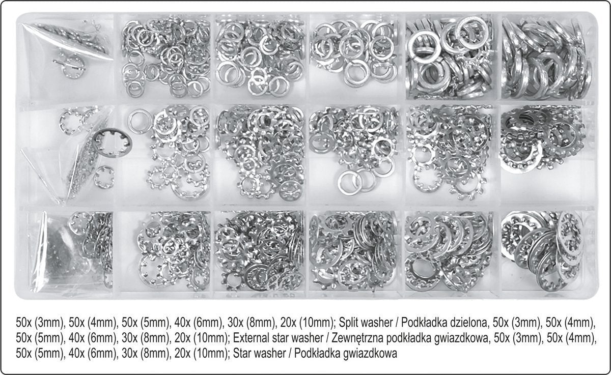 WASHER ASSORTMENT | 720 PCS. (YT-06858)