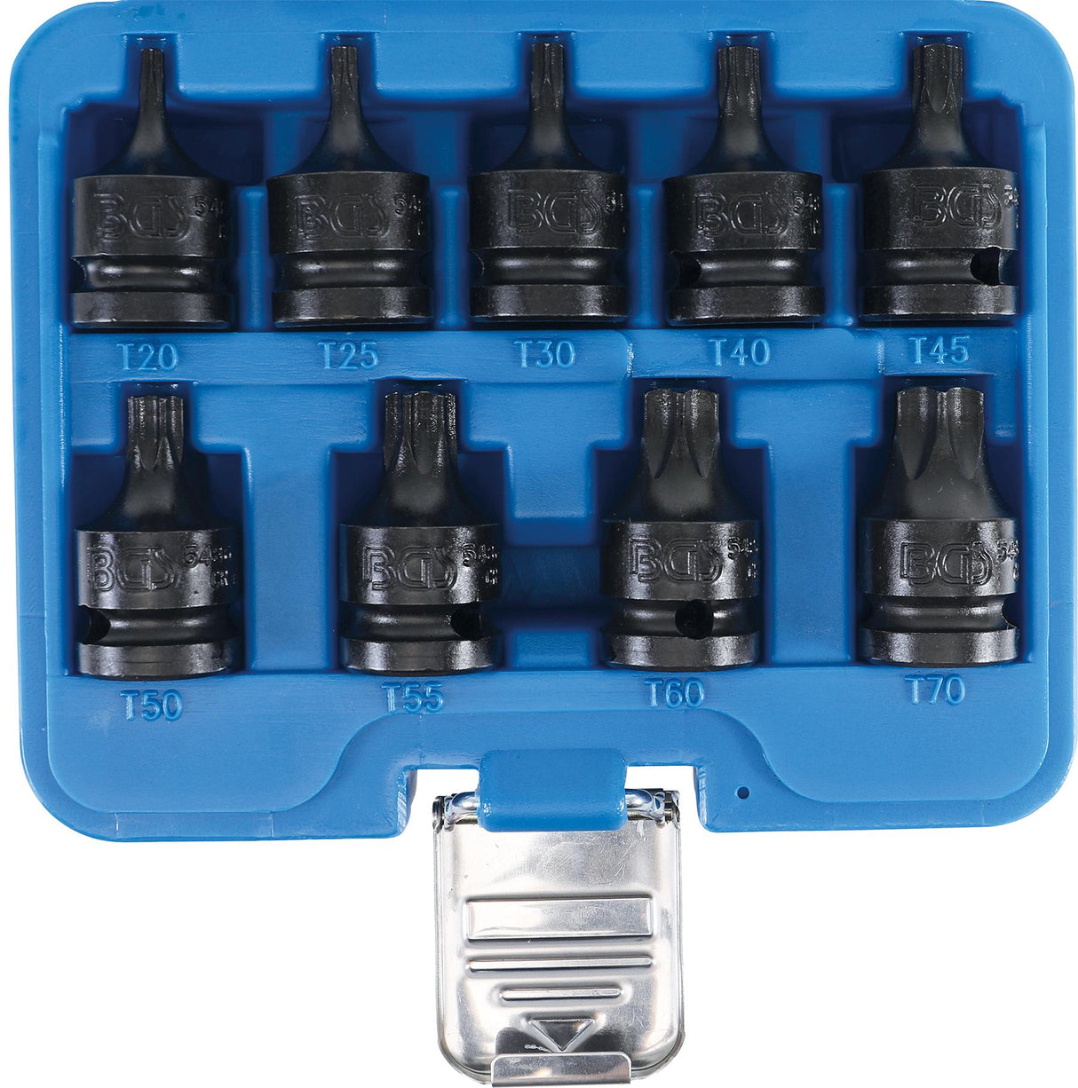 IMPACT BIT SOCKET SET | 12.5 MM (1/2") DRIVE | T-STAR (FOR TORX) T20 - T70 | 9 PCS. (5486)