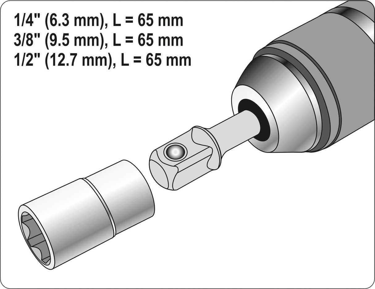 3PCS SDS SOCKET DRIVER SET 1/4,3/8,1/2 (YT-04686)