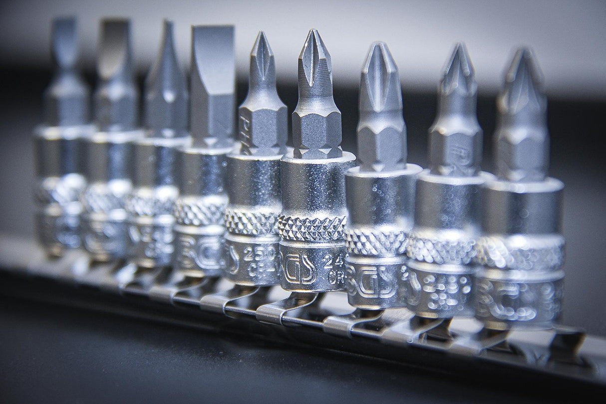 BIT SOCKET SET | 6.3 MM (1/4") DRIVE | SLOT SL, CROSS SLOT PH, CROSS SLOT PZ | 12 PCS. (2163)