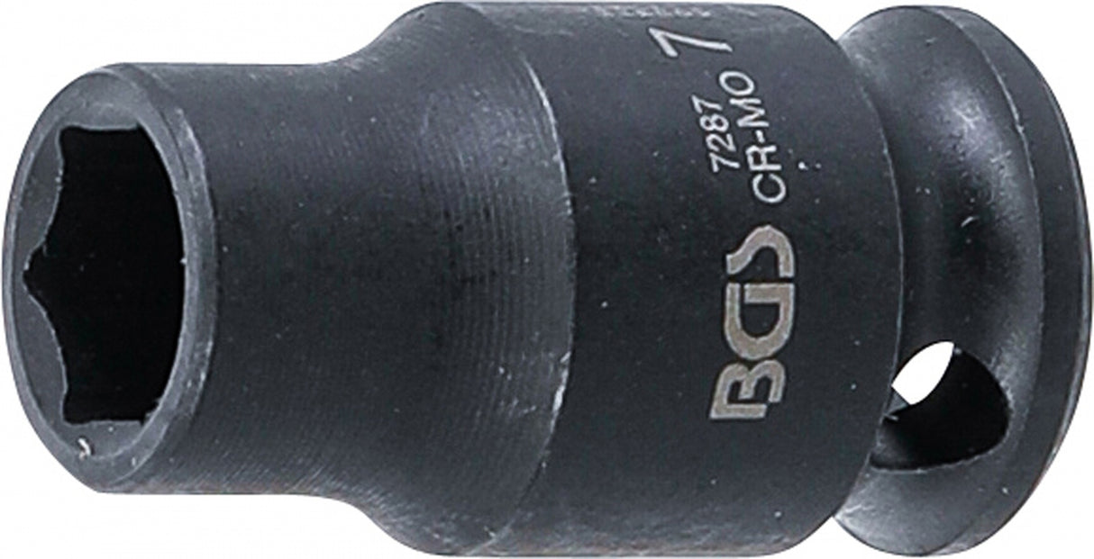 IMPACT SOCKET, HEXAGON | 6.3 MM (1/4") DRIVE | 7 MM (7287)