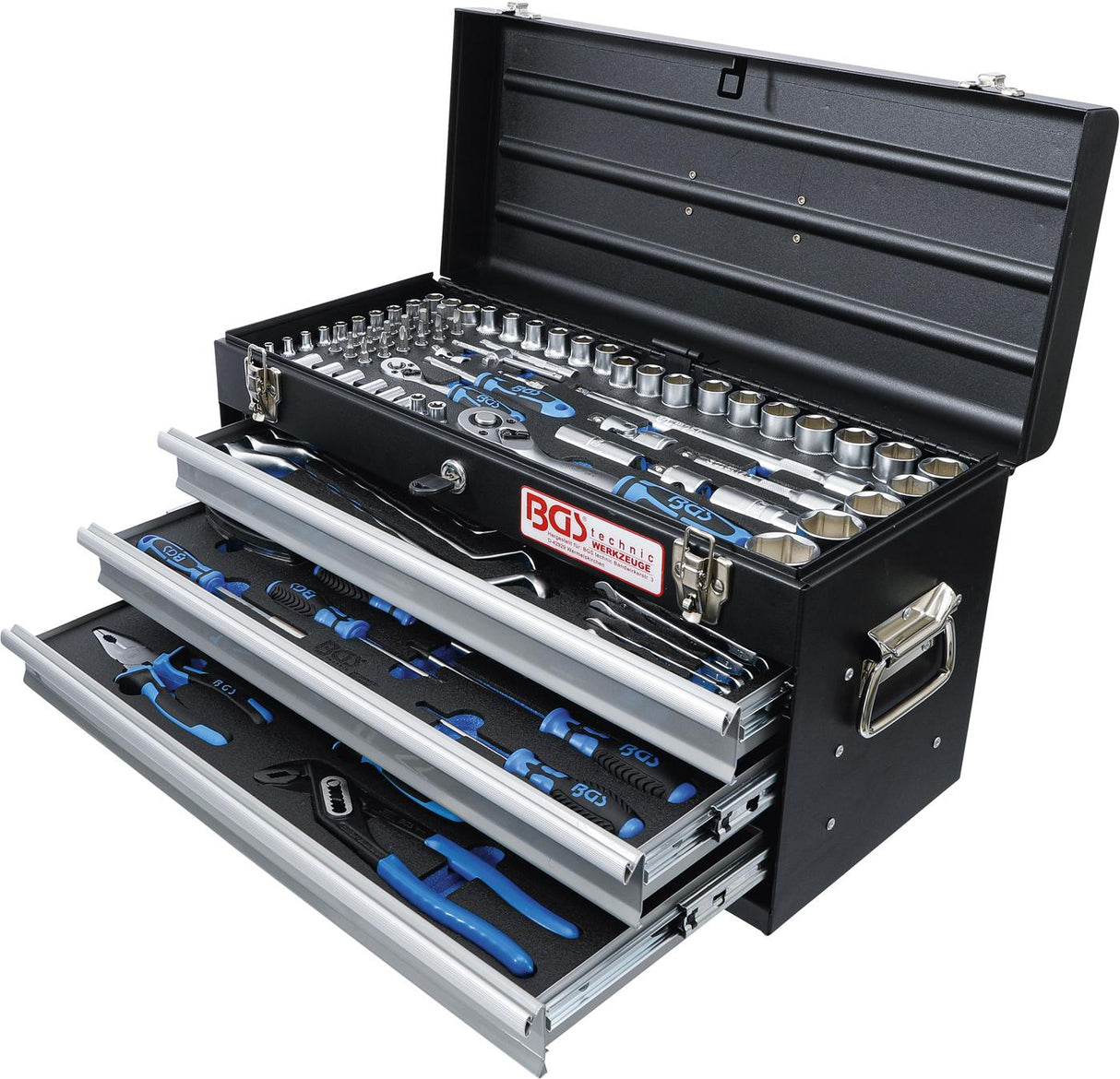 METAL WORKSHOP TOOL CASE | 3 DRAWERS | WITH 143 TOOLS (3318)