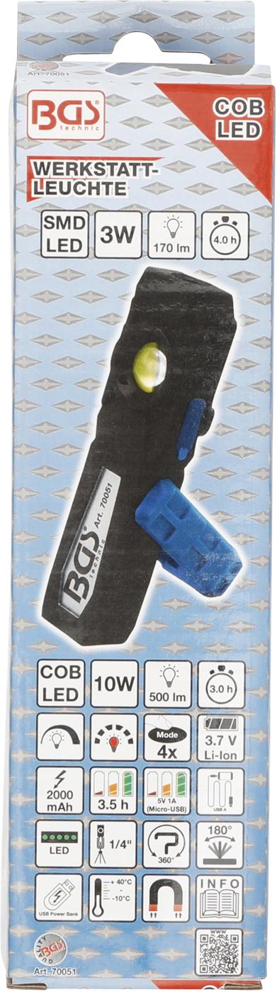 COB LED WORKSHOP LAMP WITH MAGNET AND HOOK | FOLDABLE (70051)