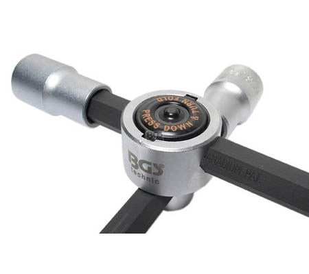 FOUR-WAY WHEEL WRENCH FOR TRUCKS | 24 X 27 - 32 X 20 MM (3/4") (1458)