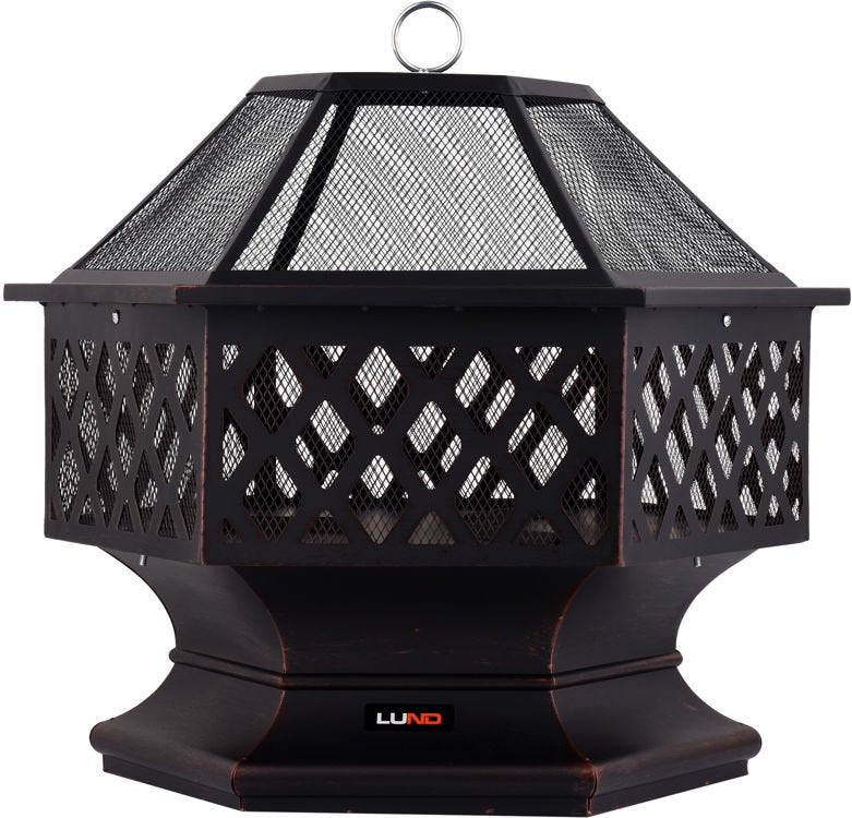 GARDEN STEEL FIRE PIT WITH GRILL 70X60CM (99703)