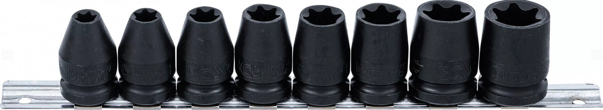 IMPACT SOCKET SET E-STAR | 12.5 MM (1/2") DRIVE | E10 - E24 MM | 8 PCS. (9779)