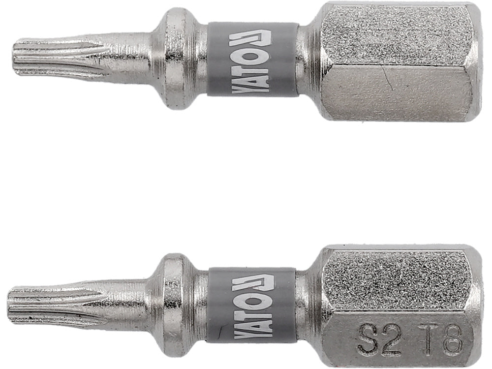 SCREWDRIVER BITS 1/4 25MM T8 2 PCS NI (YT-78010)