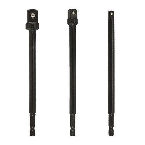 LONG ADAPTER SET FROM 1/4" (6.3 MM) TO SOCKETS 1/4" - 3/8" - 1/2", 150 MM (SA03)