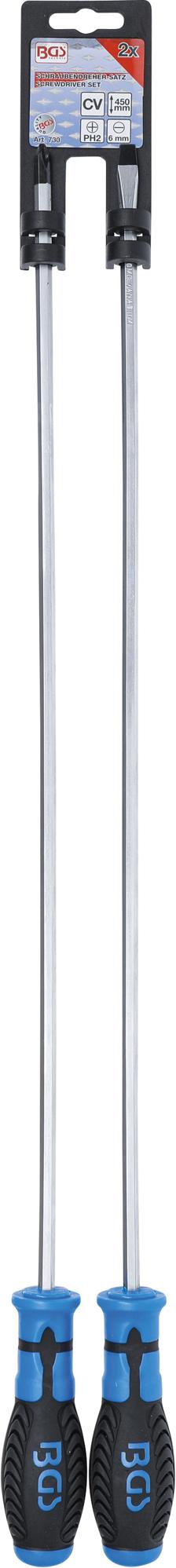 SCREWDRIVER SET | EXTRA LONG | CROSS SLOT PH / SLOT SL | 2 PCS. (730)