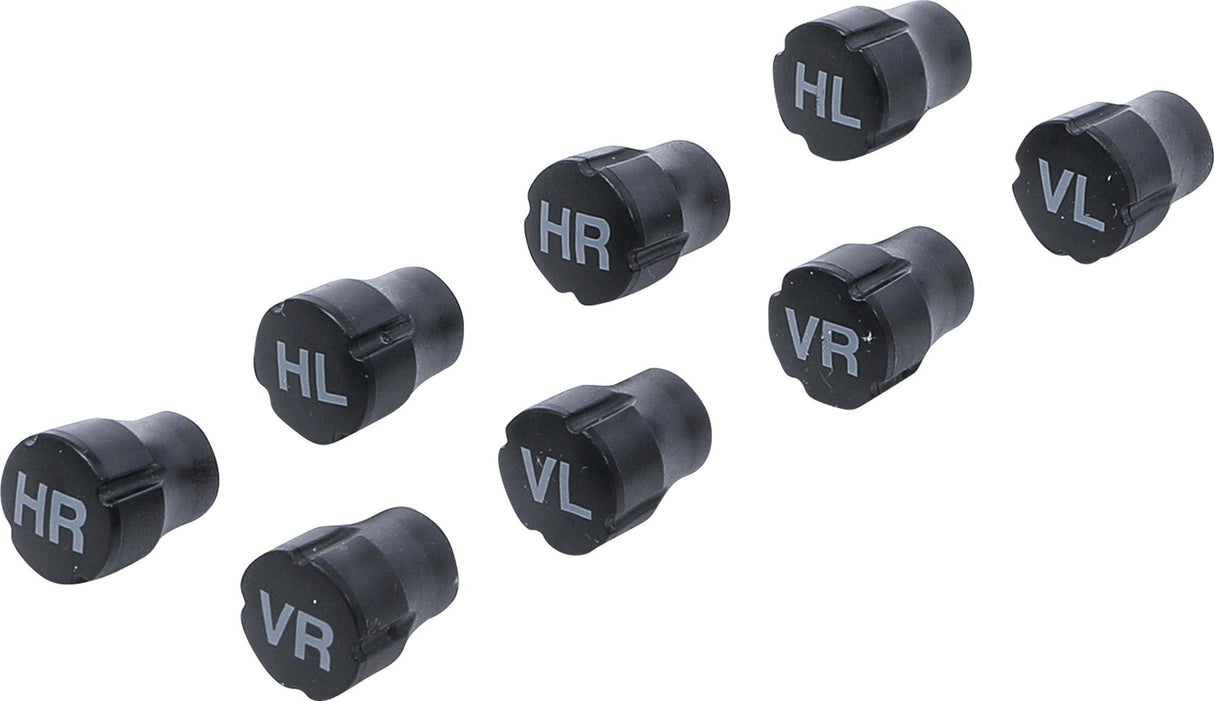 PLASTIC VALVE CAP SET | FOR TIRE MARKING | 8 PCS. (80722)