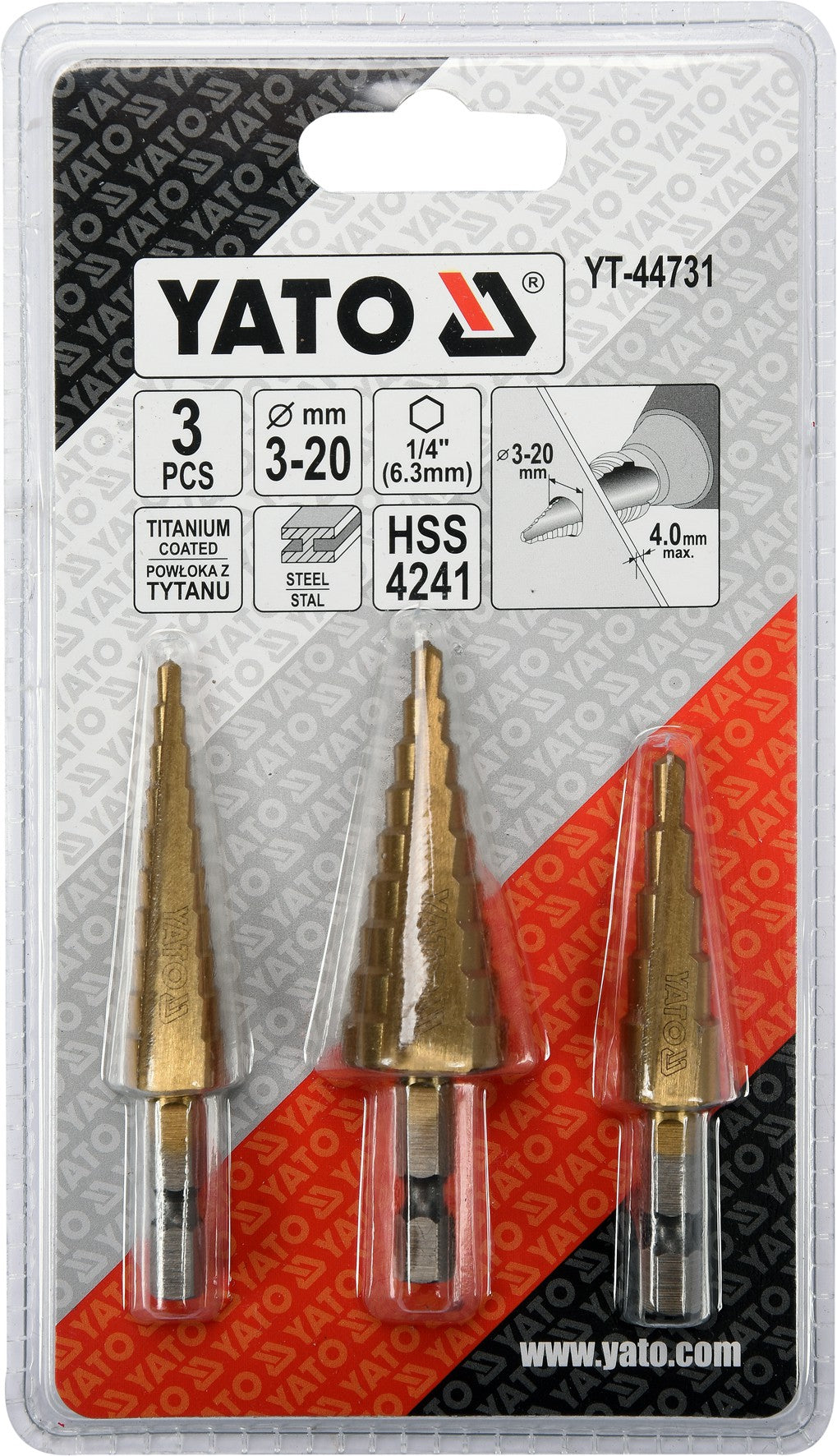 3PCS STEP DRILLS (YT-44731)