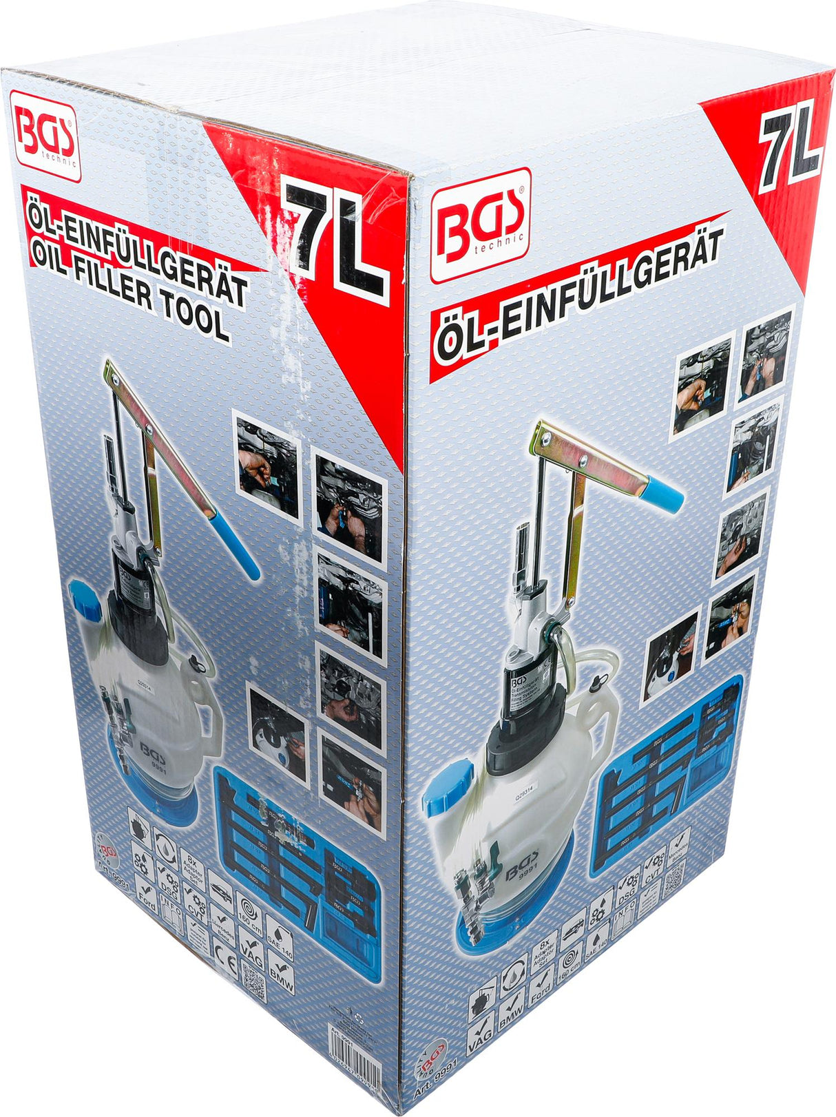 TRANSMISSION OIL FILLING TOOL WITH HAND PUMP | WITH RETURN SYSTEM | WITH 8 ADAPTORS | 7 L (9991)