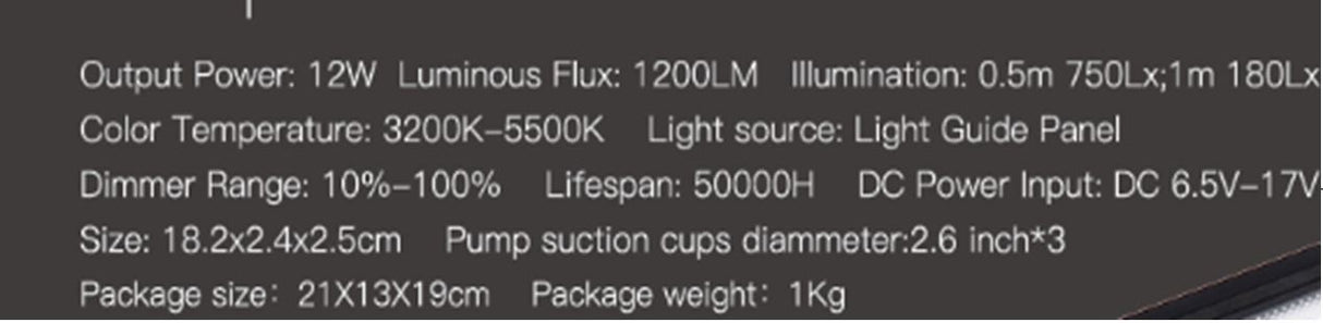 PDR PLATE FOR ADVANCED REPAIR / REFLECTOR | SUCTION CUPS | WITH LIGHTING (VPRP-1)