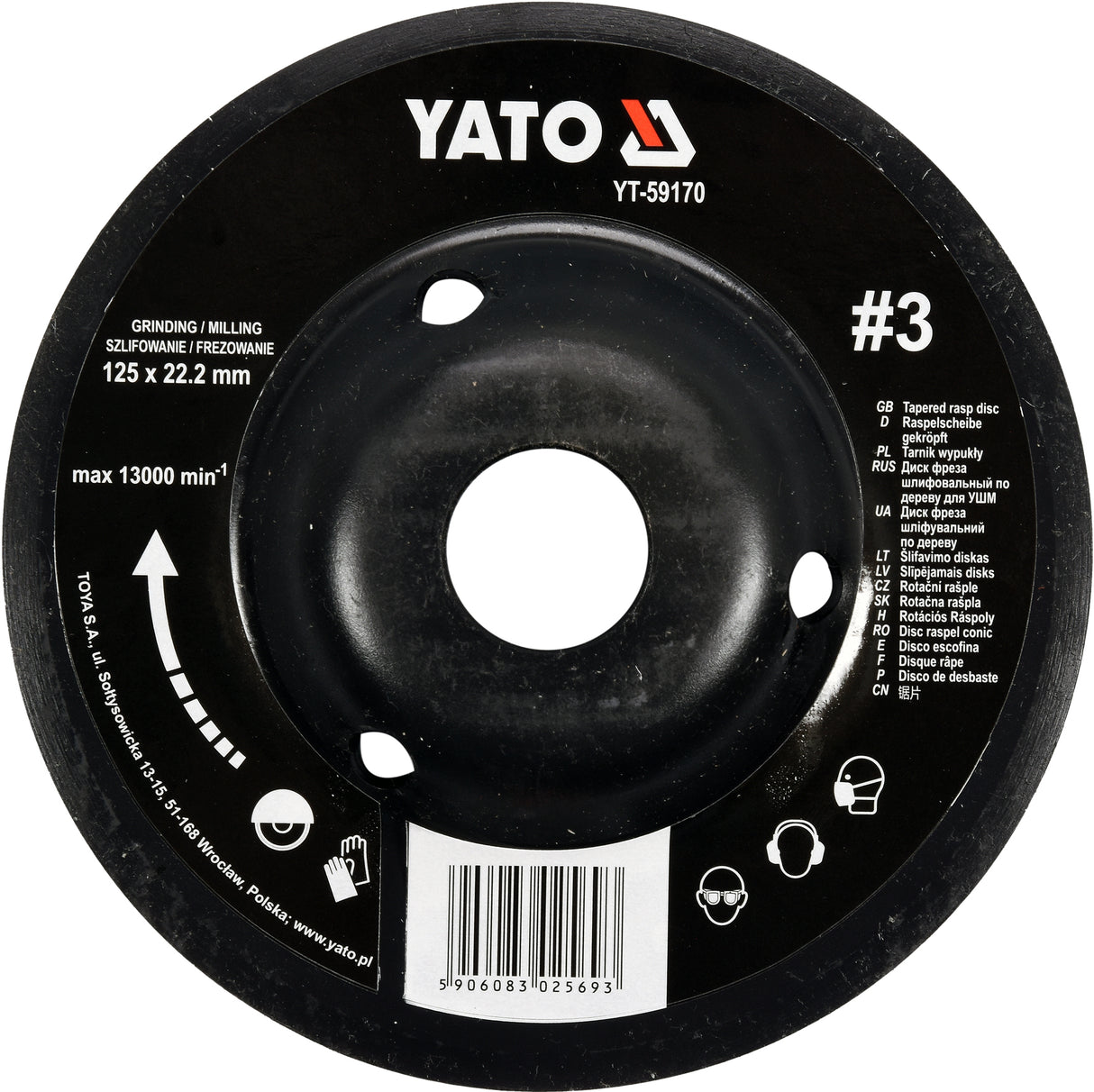 TAPERED RASP DISC 125MM NO3 (YT-59170)