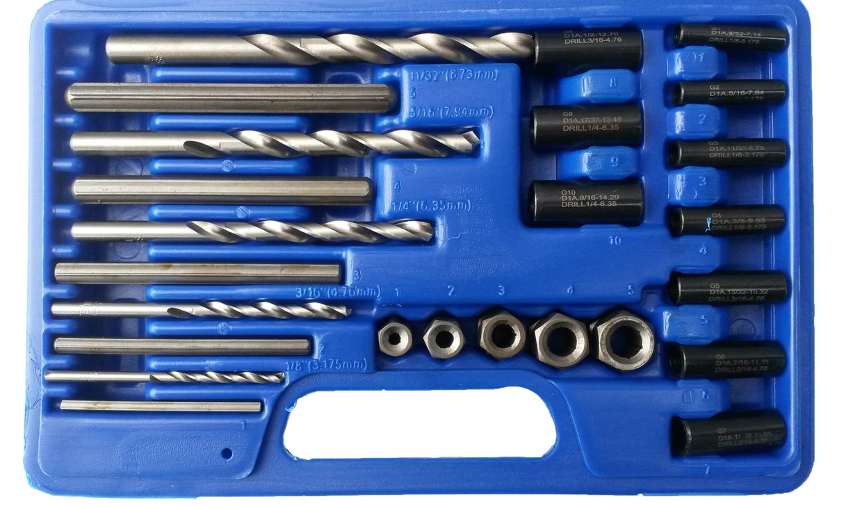 BROKEN BOLT EXTRACTOR/REMOVER SET | 25 PCS. (8462PL)