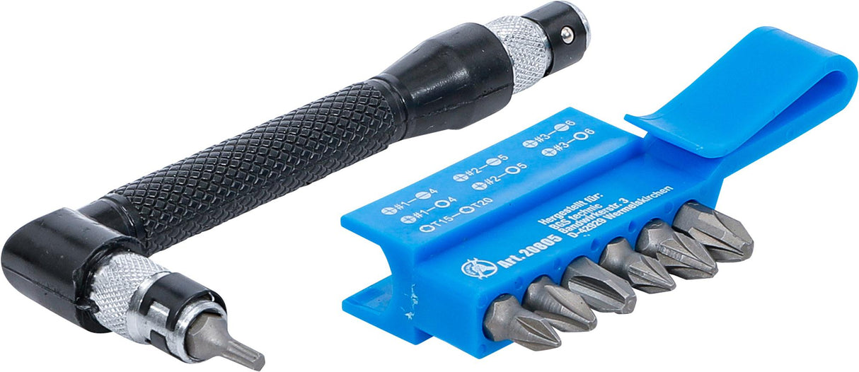 ANGLED SCREWDRIVER WITH 7 DOUBLE ENDED BITS | 6.3 MM (1/4") DRIVE | 8 PCS. (20805)