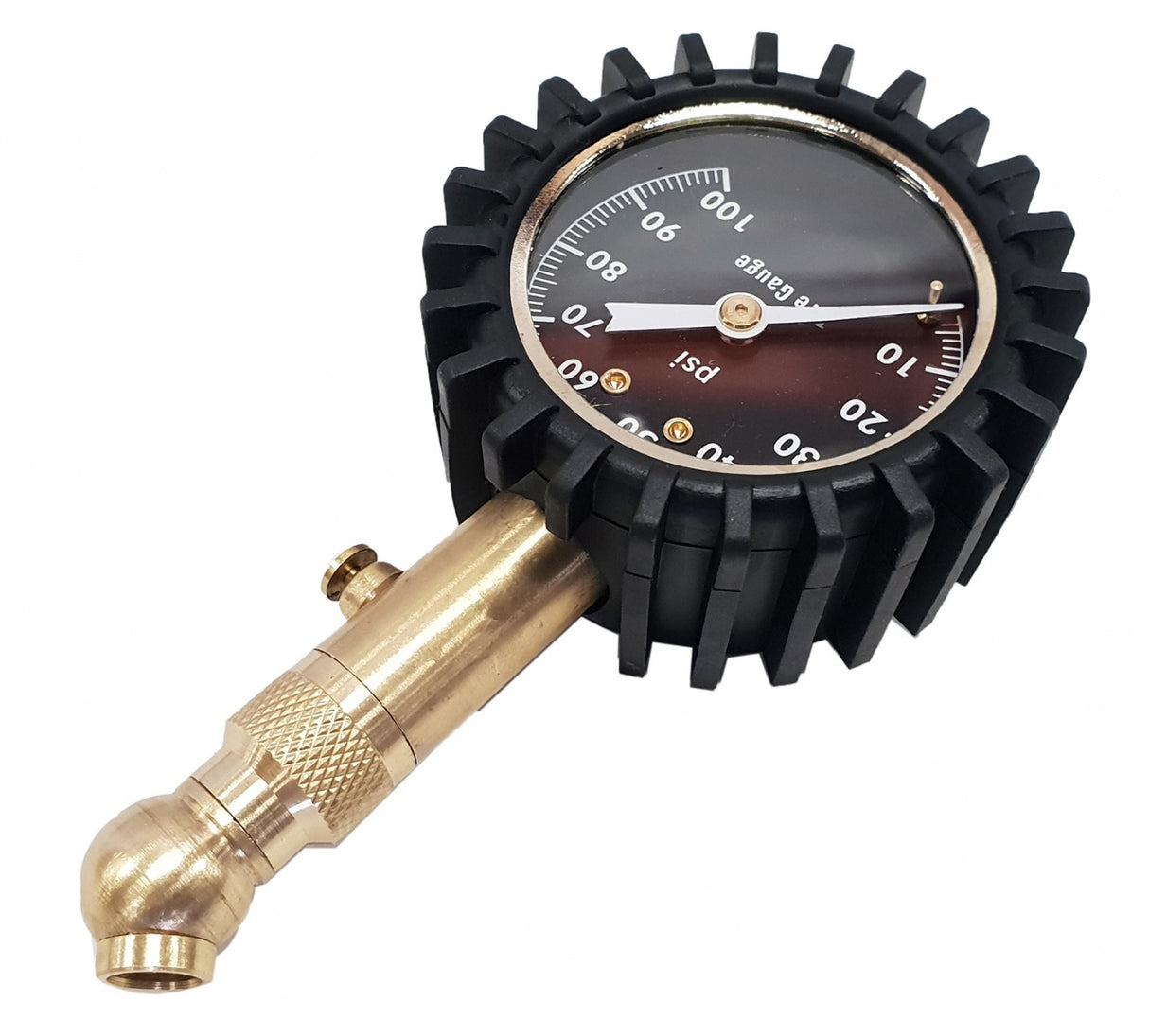 UNIVERSAL TIRE PRESSURE GAUGE | BRASS | 360 DEGREES / 0-60/100/160PSI (TG04A)