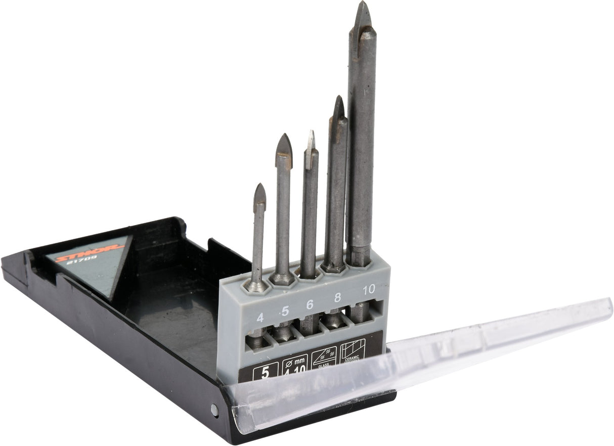 GLASS AND TILE DRILLS 5PCS 4-10MM HEX (21709)