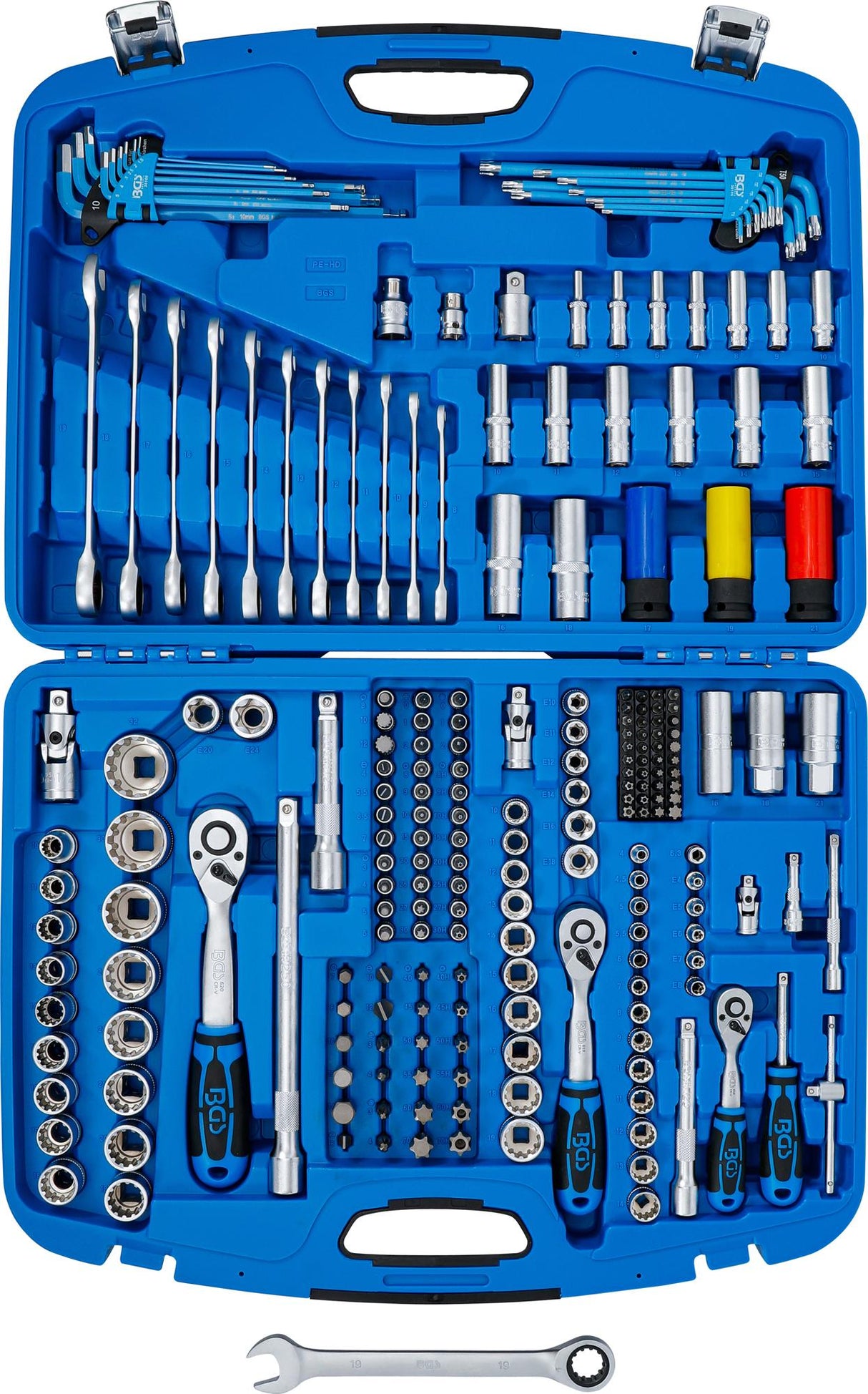 SOCKET SET GEAR LOCK | 6.3 MM (1/4") DRIVE / 10 MM (3/8") / 12.5 MM (1/2") | 218 PCS. (2290)