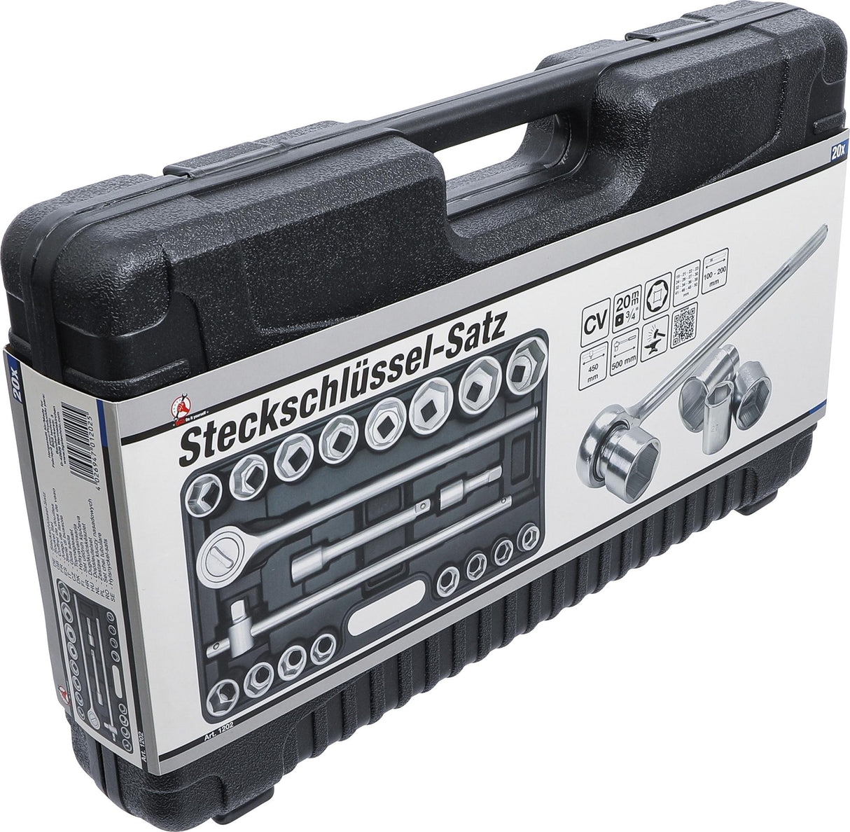 SOCKET SET | 20 MM (3/4") DRIVE | 19-50 MM | 20 PCS. (1202)
