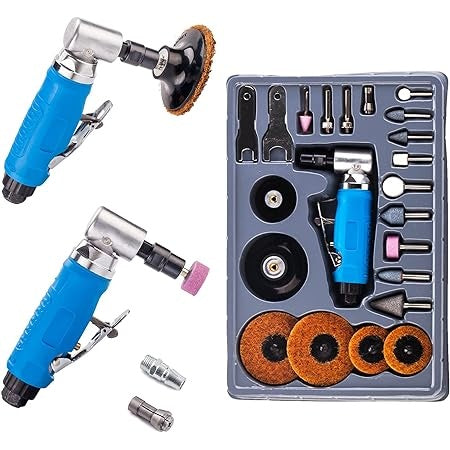 PNEUMATIC ANGLE | 90° | WITH POLISHING AND GRINDING SET | 23 PCS. (AT153)