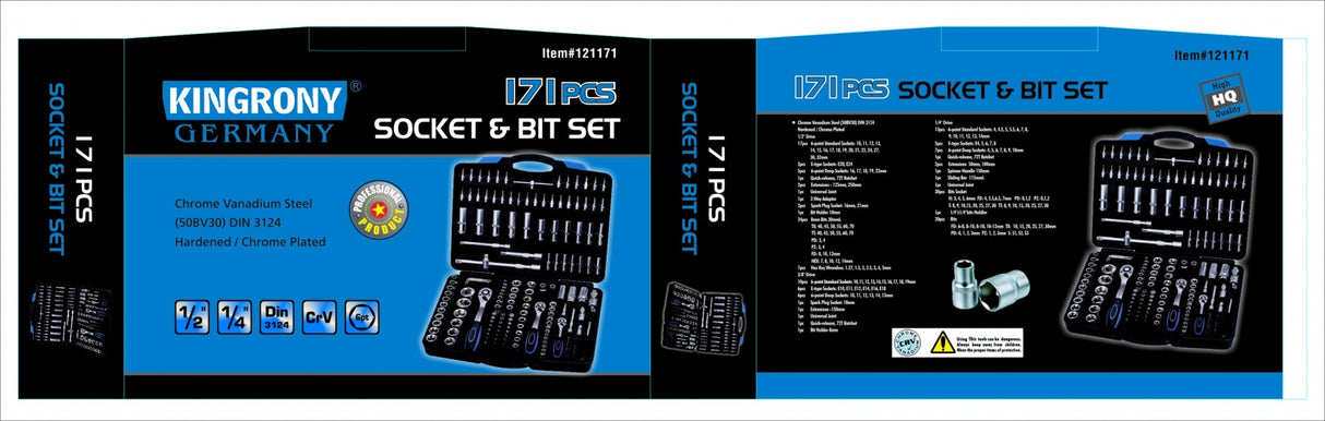 E-TYPE SOCKET SET | 6.3 MM (1/4") / 10 MM (3/8") | E5 - E16 | 10 PCS. (KR384009A)