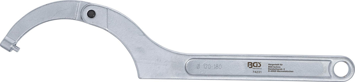 ADJUSTABLE HOOK WRENCH WITH PIN | 120 - 180 MM (74231)