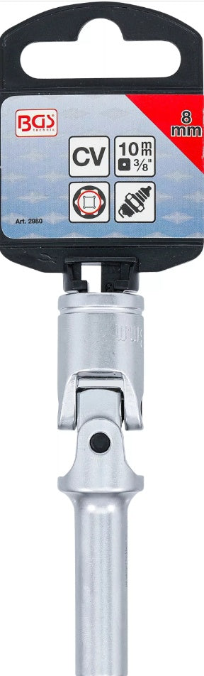 GLOW PLUG JOINT SOCKET, HEXAGON | 10 MM (3/8") DRIVE | 8 MM (2980)