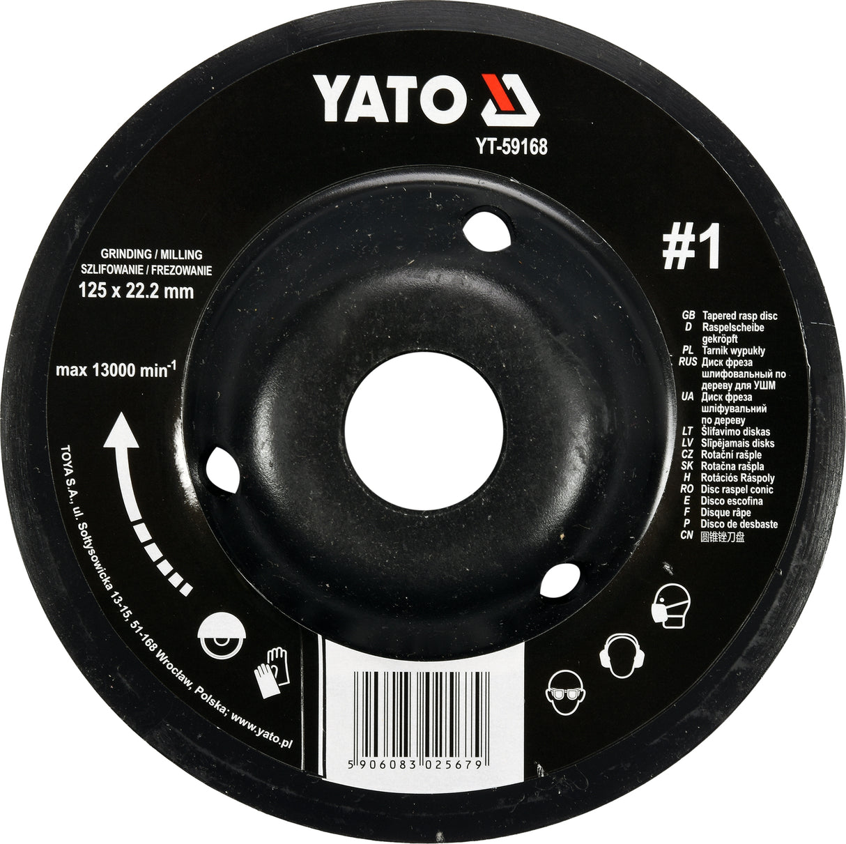 TAPERED RASP DISC 125MM NO1 (YT-59168)