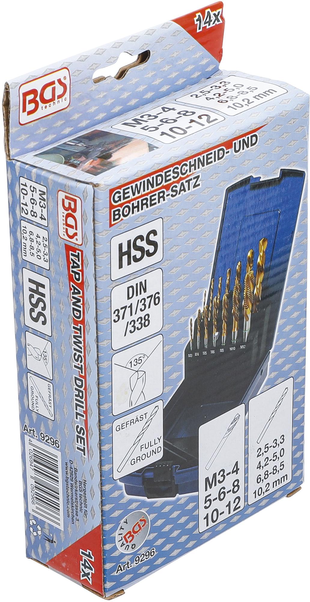 TWIST DRILL / TAP SET | 14 PCS. (9296)