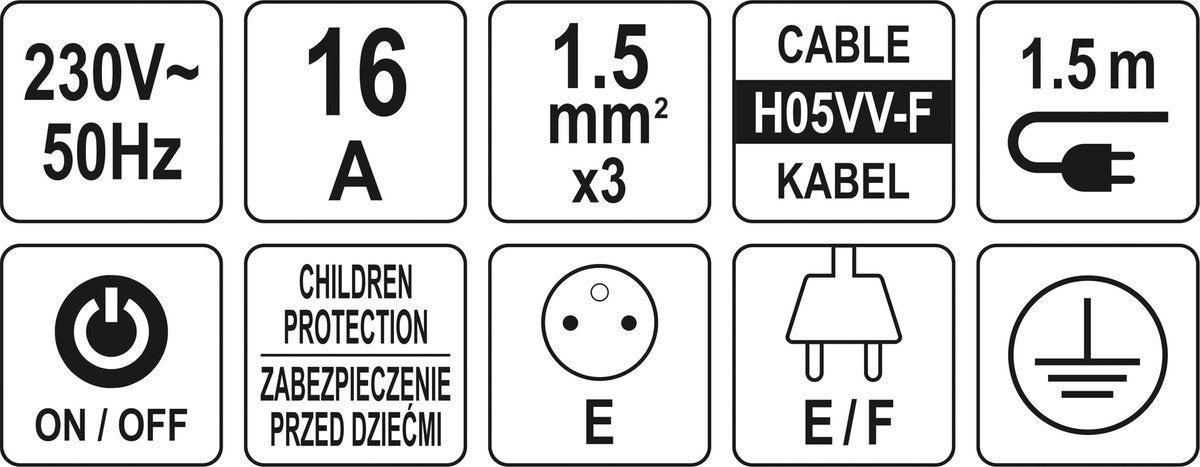 POWER STRIP W. GROUND 3S 1,5M (72350)