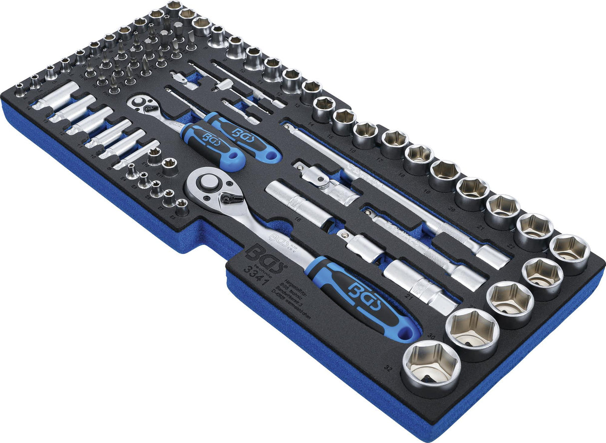 FOAM TRAY FOR BGS 3312: SOCKET SET | 12.5 MM (1/2") + 6.3 MM (1/4") | 77 PCS. (3341)