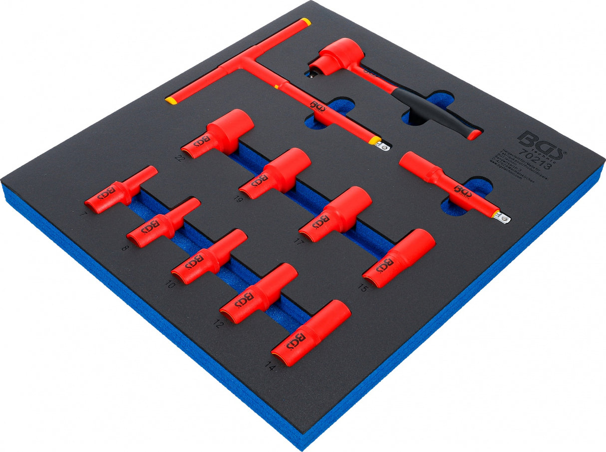 TOOL TRAY 2/3: VDE TOOL SET | 10 MM (3/8") | 7 - 22 MM | 12 PCS. (70213)
