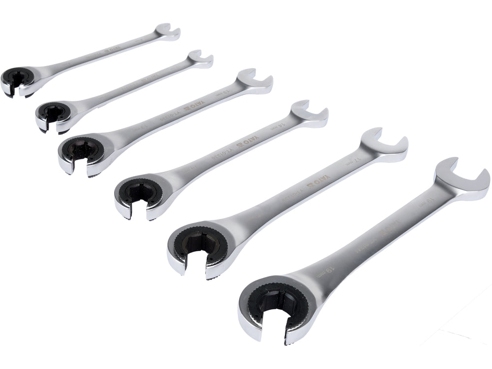 FLARE NUT RATCHET WRENCH SET 8-19MM 6PCS (YT-01344)